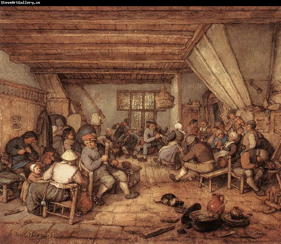 OSTADE, Adriaen Jansz. van Feasting Peasants in a Tavern ag